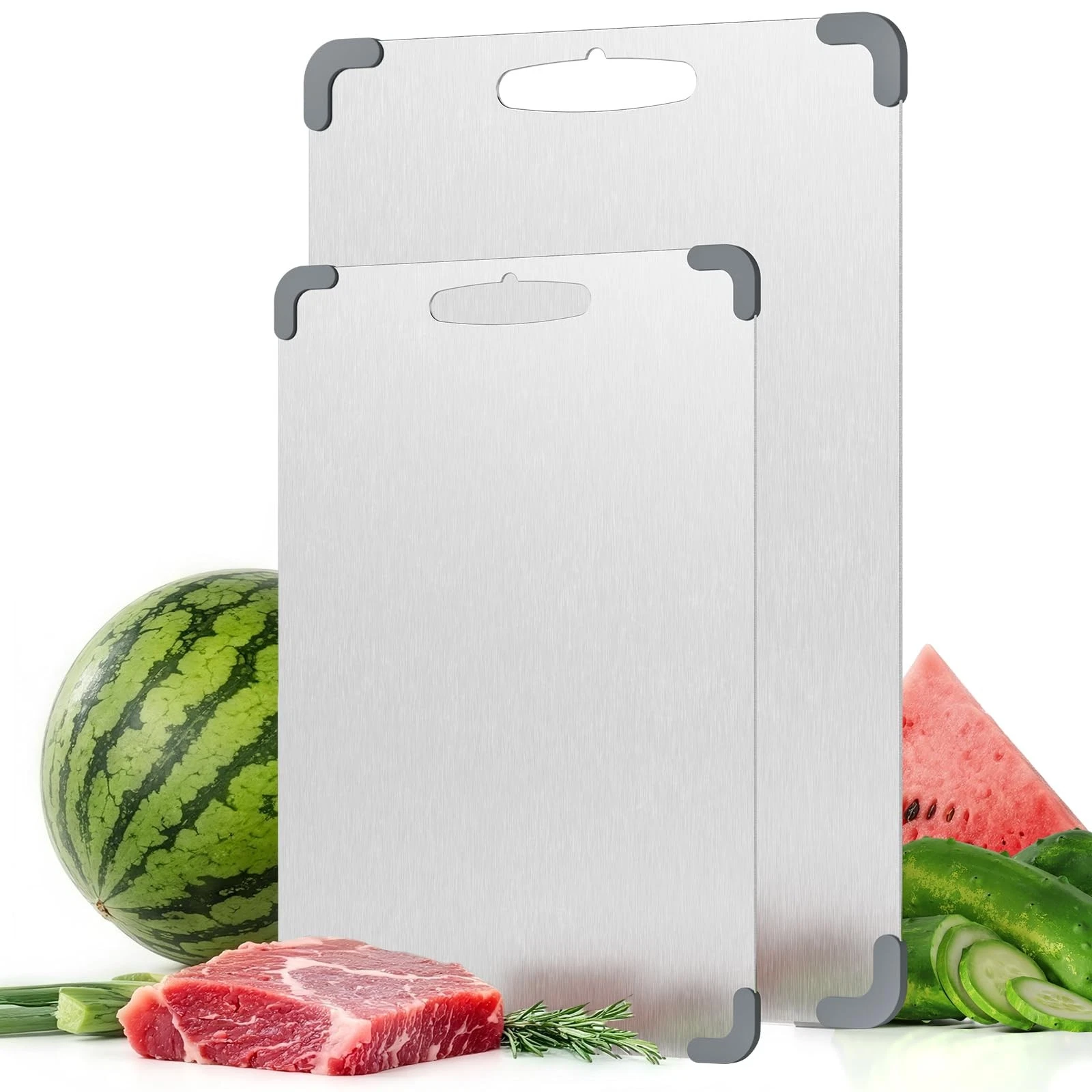 2 Pack Premium Pure Cut Titanium Cutting Board – Dual‑Sided, Non‑, Non‑Slip &...
