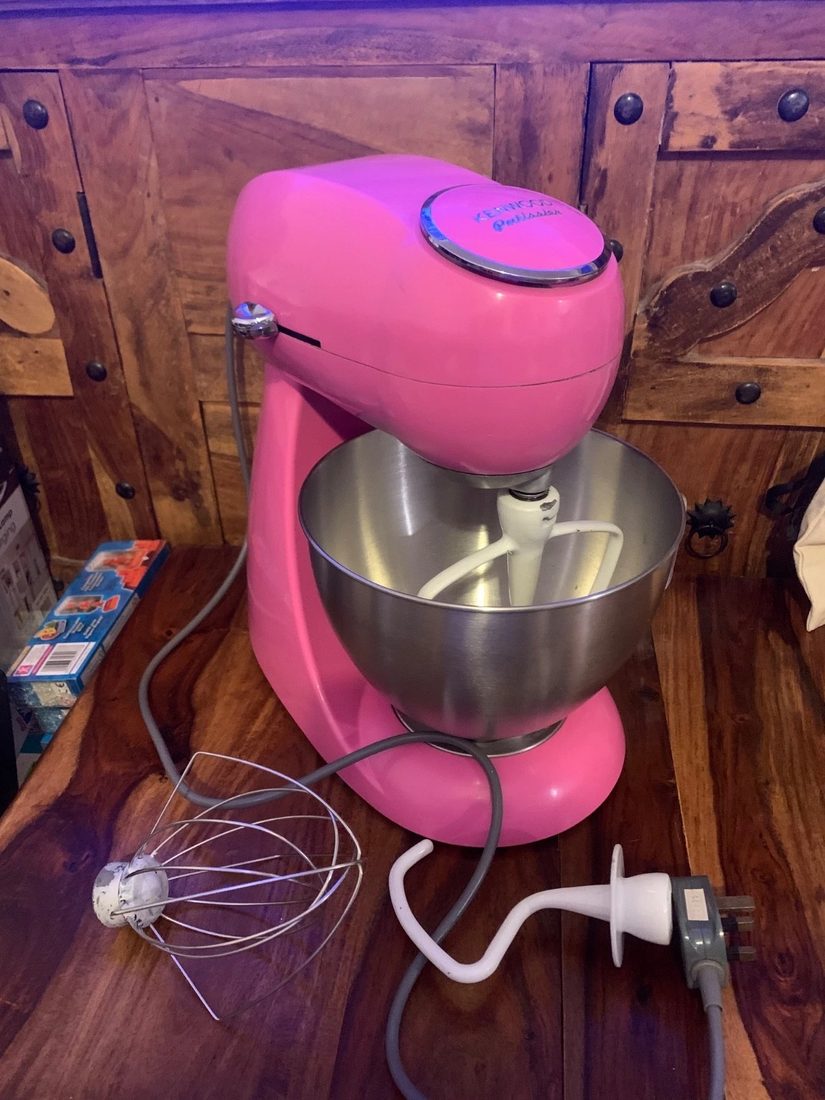 Kenwood Patissier pink Stand Mixer Three Attachments , working order rare