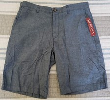 Merona Men's Flat Front Blue Dot Chino Tailored Fit Shorts Size 34 NEW