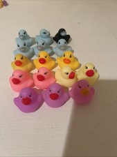 Pack Of 15 Mini Rubber Ducks That squeak, In Multiple Colors. Great For Kids.