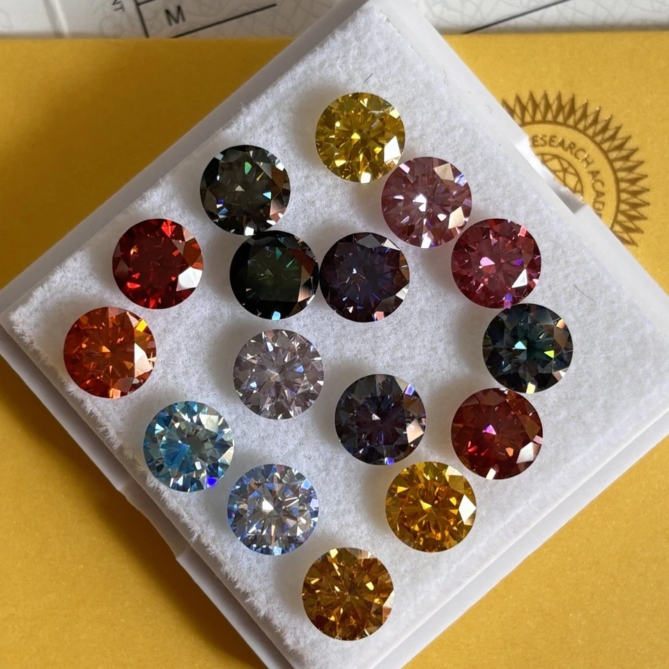 Loose Moissanite Gemstone Round Brilliant Multicolored 1pcs 5mm-11mm for Jewelry - Image 3 of 4