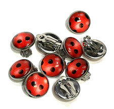 5 sets of Ladybug Earrings Clip on Earrings No Pierced Ladybird Design Jewellery