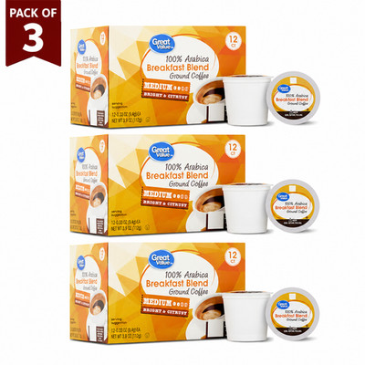 Great Value 100% Arabica Breakfast Blend Coffee Pods 3 Pack