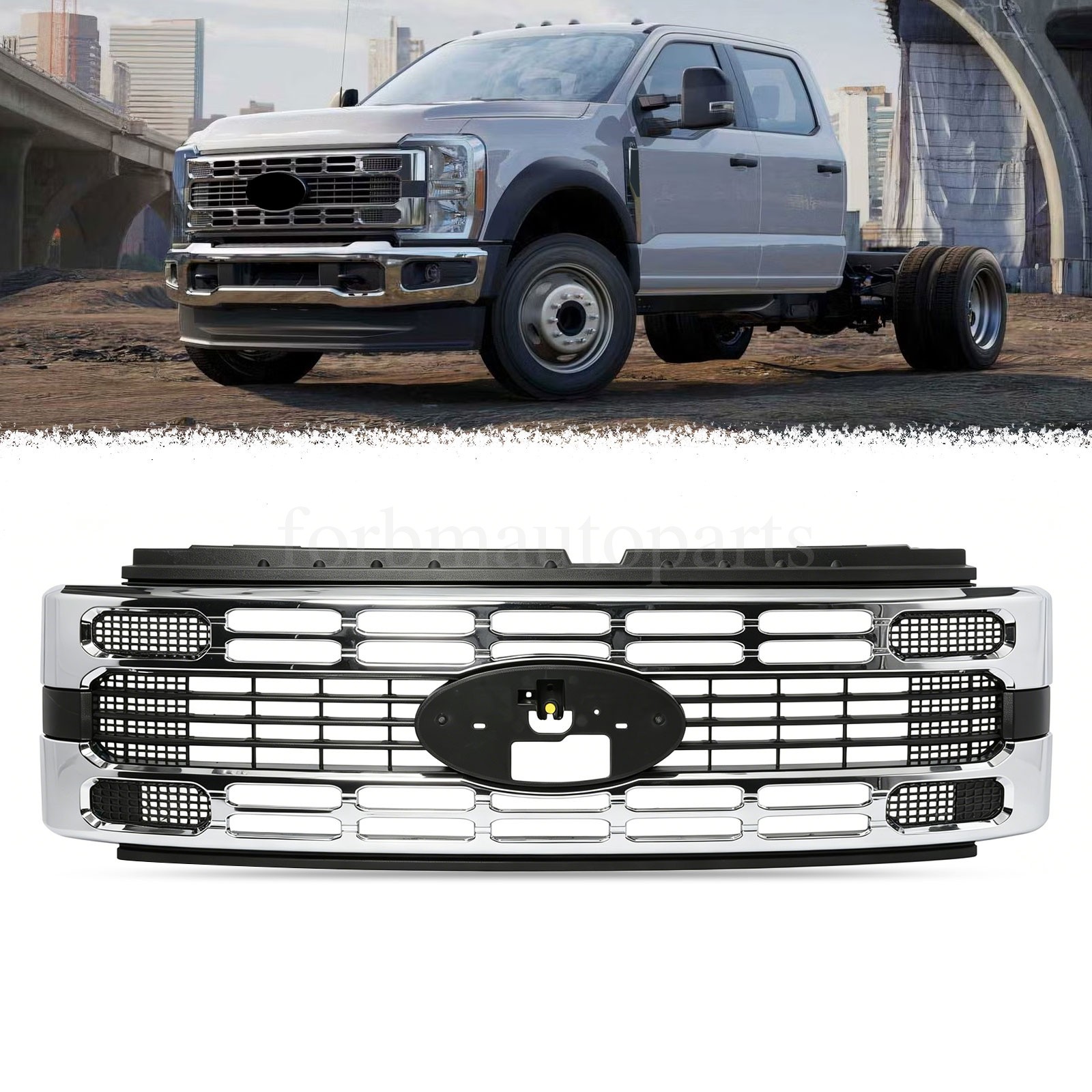 Front Grille Chrome For 2023 2024 2025 Ford F250 F350 F450 F550 Super Duty