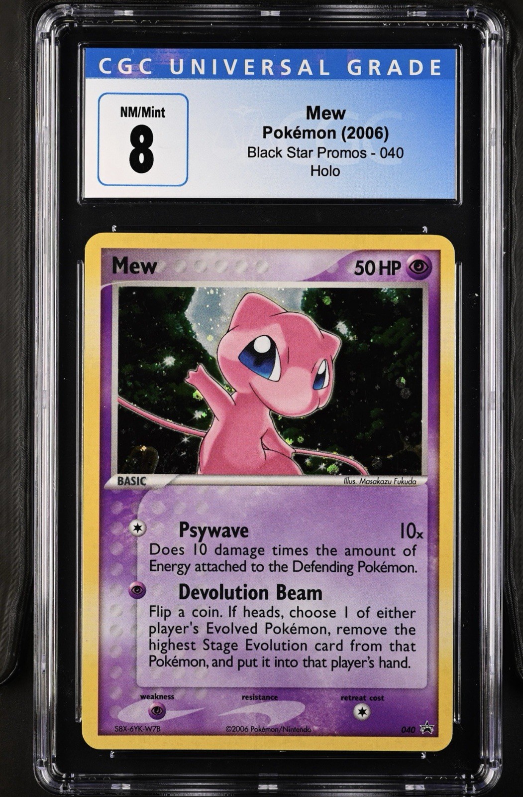 2006 Pokemon Black Star Promo Mew #040 Holo CGC 8 Blue Label