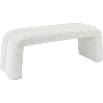 Meridian Furniture Arc Cream Fabric Bench
