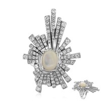 Cavill Damen Silberring 925 Sterlingsilber Platin 1,94Ct Zirkonia Oval