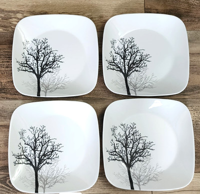 Corelle Coordinates Timber Shadow Square Luncheon Plates  Set of 4 Measure 9''