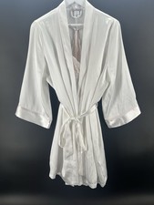 Linea Donatella Mrs Satin Bridal Robe Chemise Nightgown Set Ivory/Pink BB34