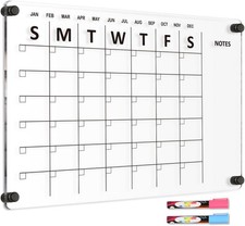 QUEENLINK Acrylic Calendar for Wall, 16"×24" Acrylic Wall Calendar Large Acrylic