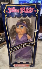 1981 Fisher Price Miss Piggy Dress Up Muppet Doll Purple Turban 890 in Box Rare
