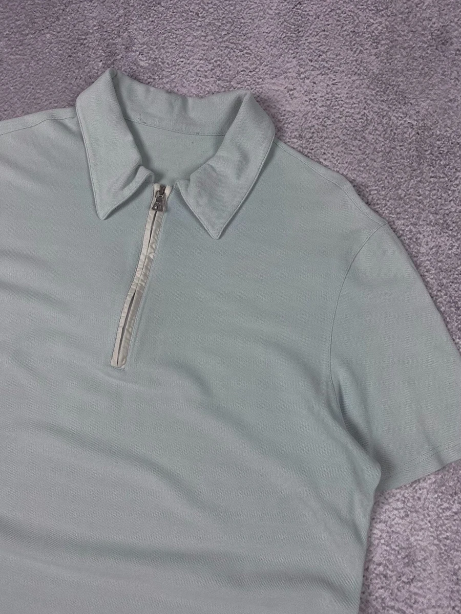 Prada Milano Vintage Sky Blue Color Red Tab 1 3 Zip Polo Shirt eBay
