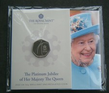 2022 Platinum Jubilee HM Queen BU 50p Coin Pack Brilliant Uncirculated