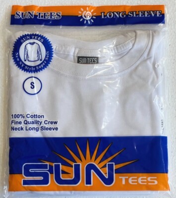 Men's 100% Cotton Fine Quality Crew Neck Long Sleeve Shirt - Free Shipping