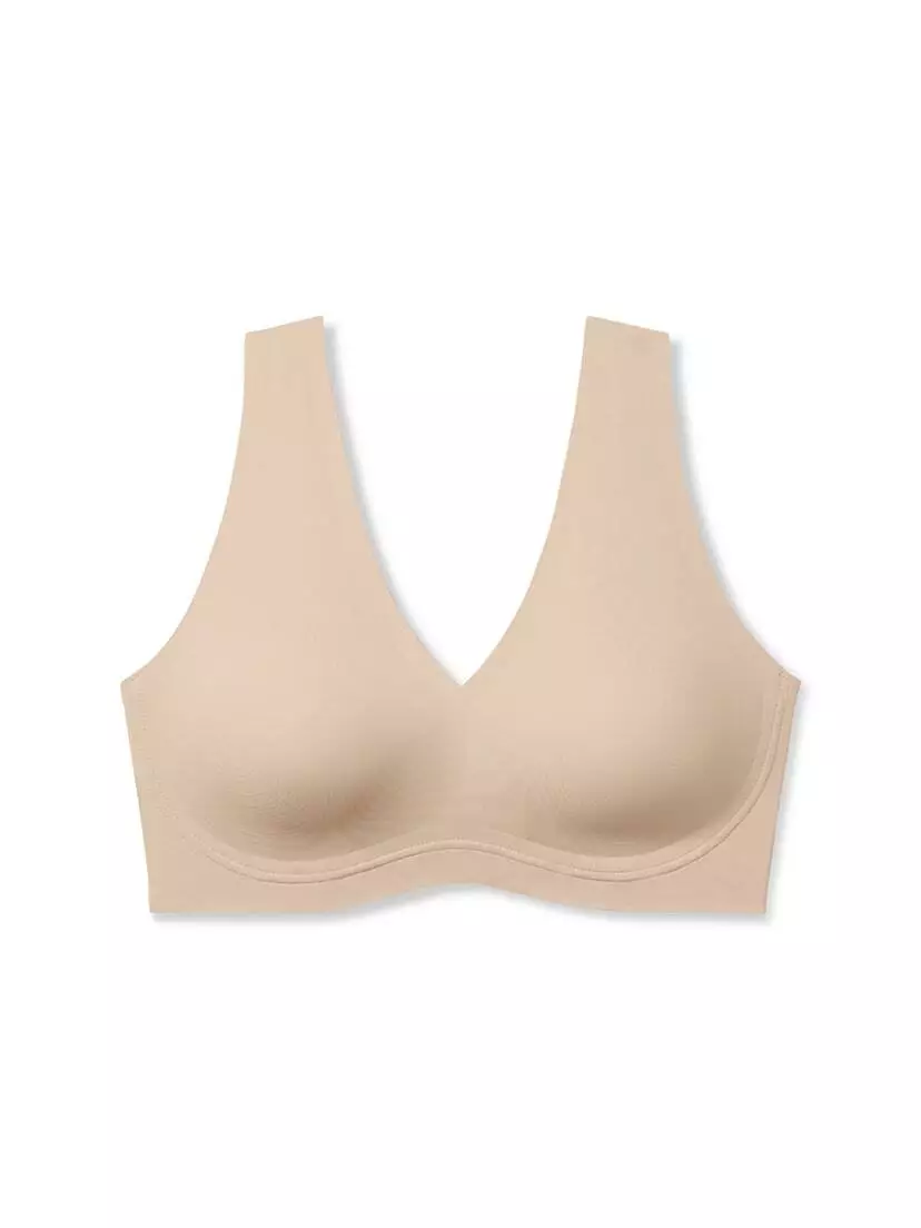 True & Co bralette True Body Lift V Neck Bra small taupe mauve