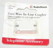 Radio Shack Four Wire In Line Coupler White for Telephone RJ11 RJ14 Modular Cord