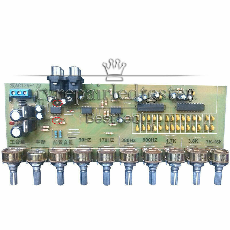 EQ Equalizer Board Stereo Dual Channel Adjustable Tone Boards Preamp Front Panel For Amplifier - 44