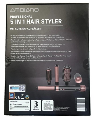Ambiano 5 in 1 Hairstyler Professional Haarstyler Grau/Rose NEU&OVP ✅ - Bild 2 von 3