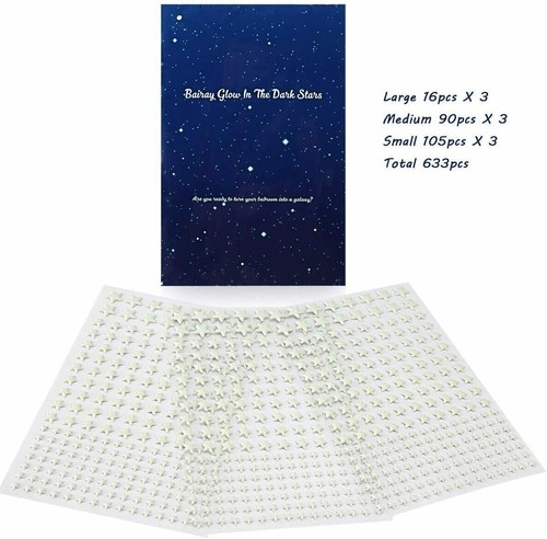 New Glow in The Dark Stars for Ceiling 633 Pcs Realistic 3D Stickers Starry Shin - Picture 5 of 7