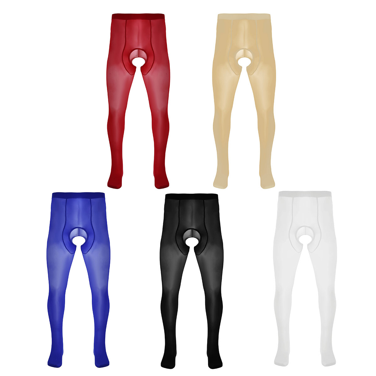 Durchsichtige Nylon-Strumpfhose Für Herren Mit Strumpfgürtel & Spitze – Einheitsgröße, 10 Farben, Für Dessous & Kostüme