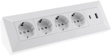 Steckdosenblock USB Steckdosen Küchensteckdose 230V Arbeitsplatte Ecksteckdose