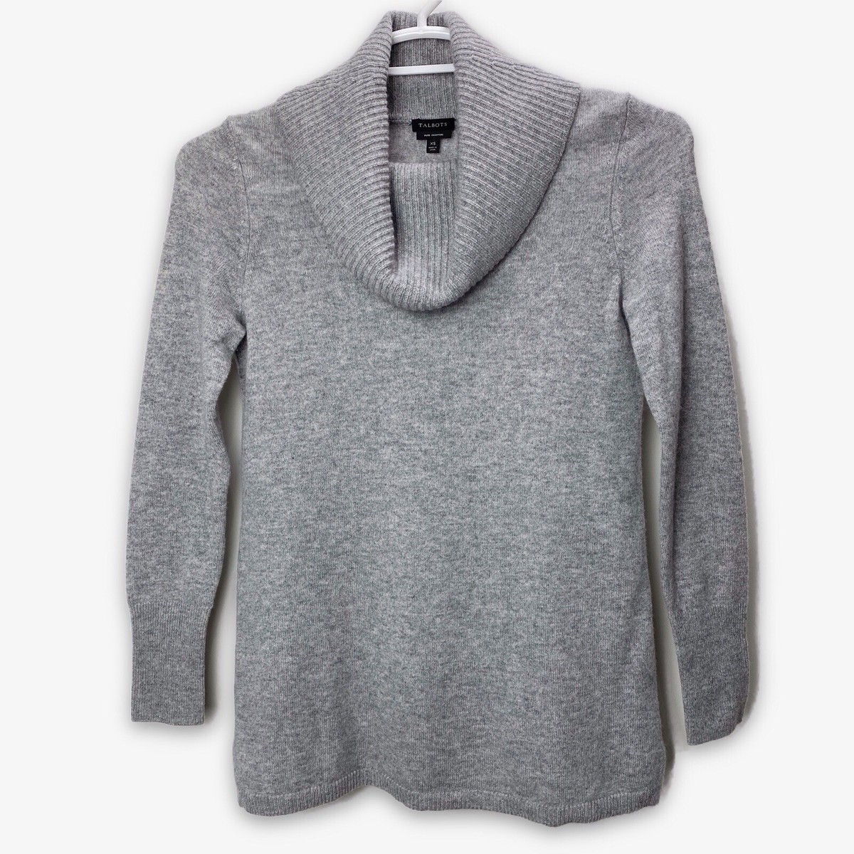 Talbots Cowl Neck Sweater Women Size XS Pure Cashmere Gray