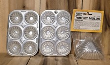Lot 6 Heart Shaped Tart Tartlet Molds Aluminum & 2 Mini Baking Pans With 6 Place
