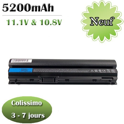 Batterie pour DELL Latitude E6330 de 5200mAh haute capacité pour ordinateur portable