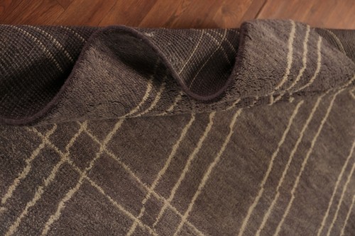 Unique Luxury Hand-Knotted Moroccan Rug Brown Bedroom Centerpiece 5x8 ft - Picture 19 of 21