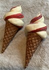 2 soft serve swirl vanilla 5” ice cream sugar cone Christmas ornaments