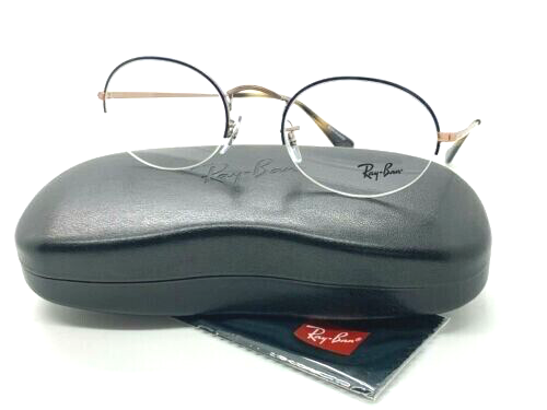 New Ray-Ban Oval Half Rimless Eyeglasses RB6547 3035 52 22 145