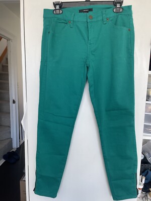 Forever 21 Skinny Women Mid Rise Stretch Green Jeans Leggings Size Us