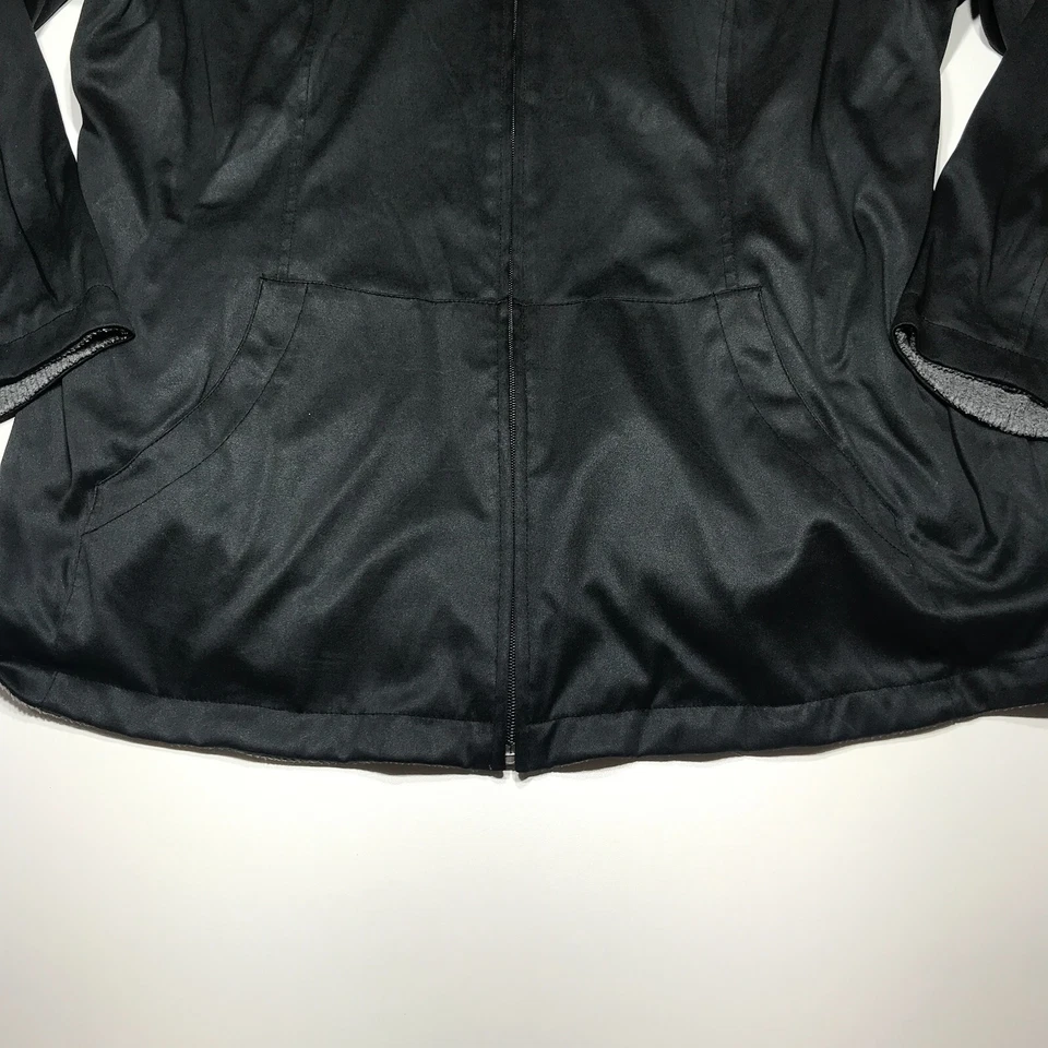 Weather Tamer Jacket Womens Size 1X Black & Gray Reversible Hooded Zip Front Foto 4 de 4