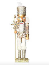 14 inches Gold Sparkles Nutcracker Christmas Decorations Wooden Handmade