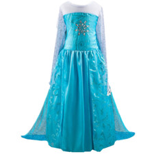 2018 Frozen Girls Elsa Costume Princess Party Crystal Snow Flake Dress 2-10Y