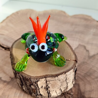 GLASS Animals. Art of Murano glass Princess frog. A souvenir. Toy. Handmade