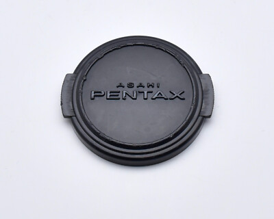 Genuine Asahi Pentax 49mm Snap On Front Lens Cap Silver Black SMC (#9423)