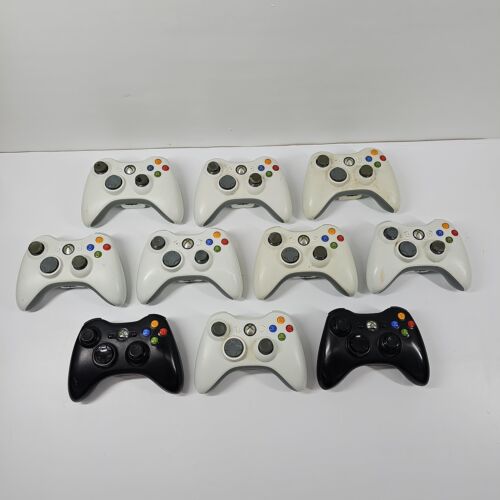 Lot of 10 Broken Microsoft Xbox 360 Wireless Controllers OEM 1403 - Afbeelding 1 van 2