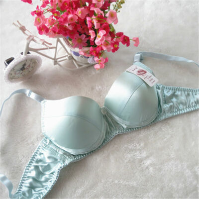 34B 36B 38B 40B 100% Women Silk Bra Wire Free Padded Soft Everyday Bra Underwear