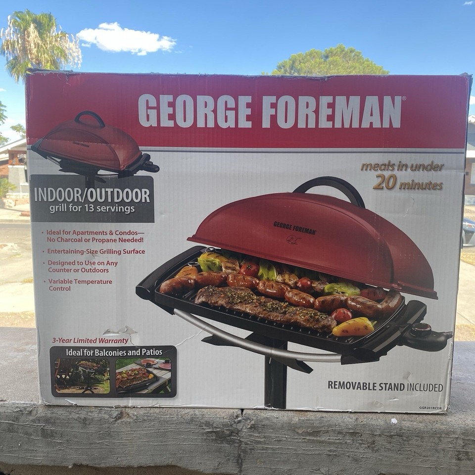 Foreman GGR201RAU Indoor/Outdoor Barbeque 13 Serving Brand New