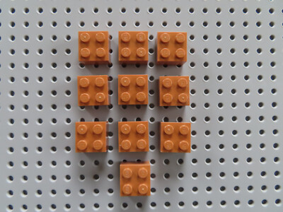 LEGO 10 x Stein Basic Baustein hoch 3003 2x2 medium nougat hellbraun