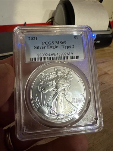 Silver American Eagle .999 PCGS MS69 Collector Coin Bullion $1 West Point 2021-W