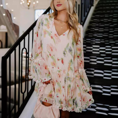 knee length dresses for ladies Double Layer Dress / Off White