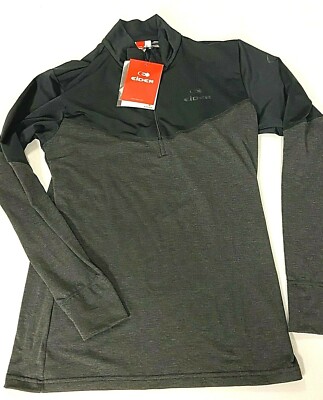 $130 Eider Tignes 1/2 Zip Mens Size S NWT Pullover Base Layer Moisture Wick Gray
