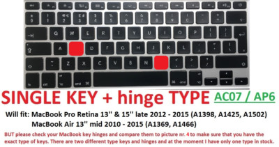 Keyboard key + hinge Apple MacBook Pro Retina Air A1398 A1425