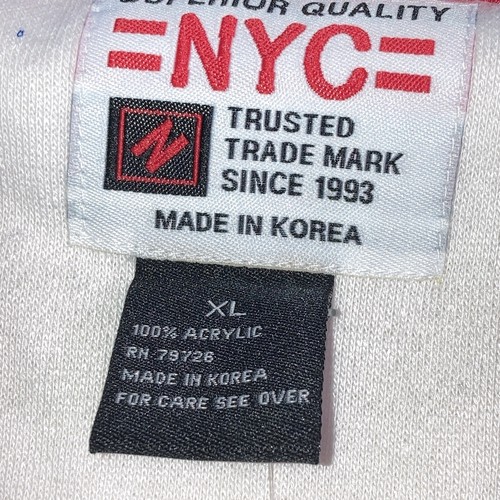 #1 Traje deportivo forrado de Nueva York blanco con ribete azul y dorado @ puños/mangas/pierna XL - Imagen 5 de 11