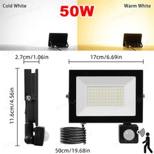 10W-500W Watt LED Floodlight Security Outdoor Garden Lights With PIR Sensor Lamp