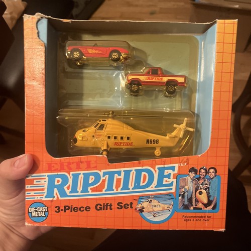 ERTL RIPTIDE TV SHOW 3 PIECE GIFT SET BOXED NEW 1984 Helicopter, Truck, Vette