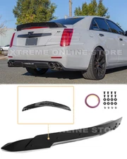 Rear Trunk Spoiler with Wickerbill For 14-19 Cadillac CTS-V CARBON Package Style