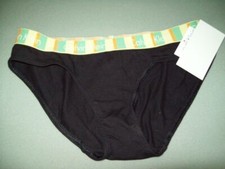 NWT CALVIN KLEIN COTTON BIKINI PANTIES LOGO WAISTBAND D1322 BF2 BLACK S